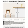 thumbnail image 5 of Joyyskill Swivel Barstools Set of 2, Backless Wooden Counter Height Barstools with Upholstered & Metal Footrest, Dark Oak/Beige, 5 of 7