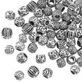 thumbnail image 4 of 80pcs Tibetan Loose Beads 9.5-11mm Alloy European Beads Hollow Filigree Antique Silver Spacer Beads, 4 of 8