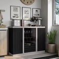 thumbnail image 5 of Furniture of America  Xole 47-in. Rustic 7-shelf Sideboard Distressed Walnut 47.25"W X 15.6"D X 31.50 Distressed,Walnut Finish, 5 of 5