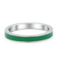 thumbnail image 2 of Full Eternity Stackable Band Ring Green Enamel 925 Sterling Silver Size 4, 2 of 6