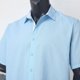 thumbnail image 3 of Camisas Vaqueras Para Hombre XXL Camisa casual de moda de lino para hombre con botones de manga corta a juego de color de solapa de verano (Blue, XXL), 3 of 7
