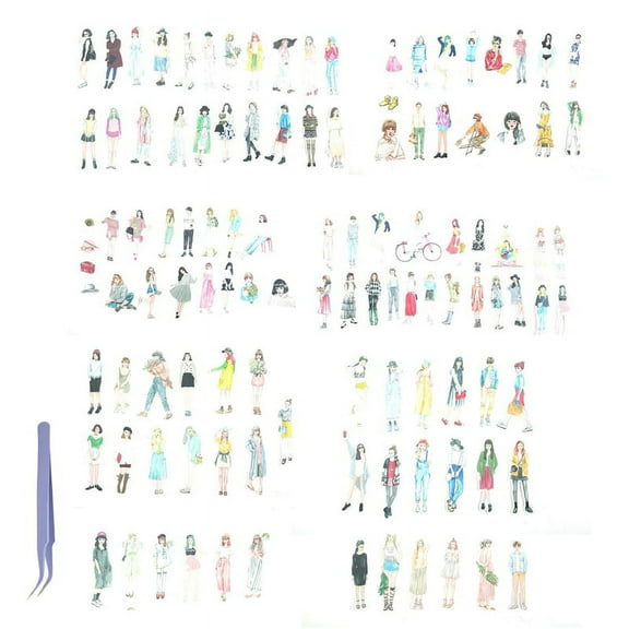 108 Pcs People Stickers for Journaling Scrapbooking,Urban Scrapbook Sticker for Junk Journal Supplies Kit