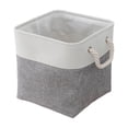 thumbnail image 2 of Hyknon Linen Fabric Storage Baskets, Foldable Organizer Bins with Rope Handles, Cubes Storage Basket, Soft Durable Organizer Bins, Multi-Purpose Storage Bins for Clothes Shelves Bedroom Toys, Gray, 2 of 6