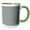 Green/White, variant on 3drose, Image of Large Square Sage Gray Muted Green Designer Color, 11oz Mug