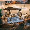 thumbnail image 4 of Porch Swing Cushion 47in, Waterproof Bench Cushion for Outdoor Furniture, 2-3 Seater Replacement Glider Cushion with Ties for Backyard and Garden（palm 47"), 4 of 6