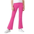 thumbnail image 4 of CYRBOKO Girls Active Leggings, Elastic Waist Cotton Stretchy Casual Wide-leg Bottoms Hot Pink Size 3-16 T, 4 of 6