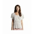 thumbnail image 2 of Derek Lam Womens Striped Dolman Graphic T-Shirt, Beige, X-Small, 2 of 2
