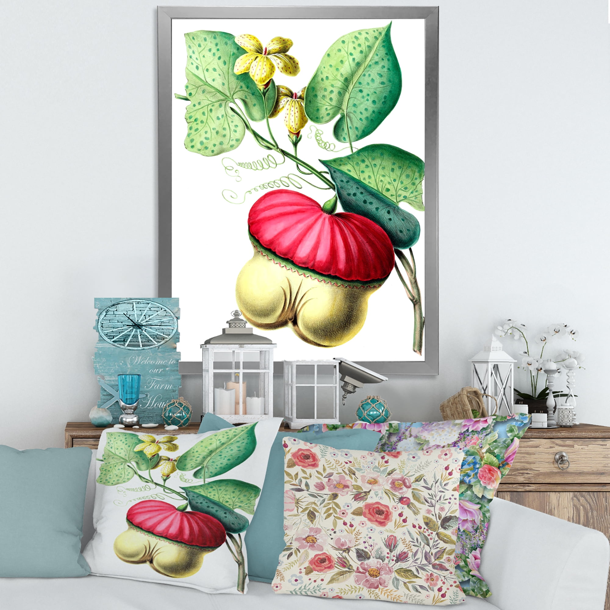 Designart 'American Vintage Flowers I' Traditional Framed Art Print