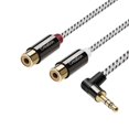 thumbnail image 1 of Cable de audio CableCreation de 3,5 mm a 2 RCA hembra de 0,92 m, 1 of 7