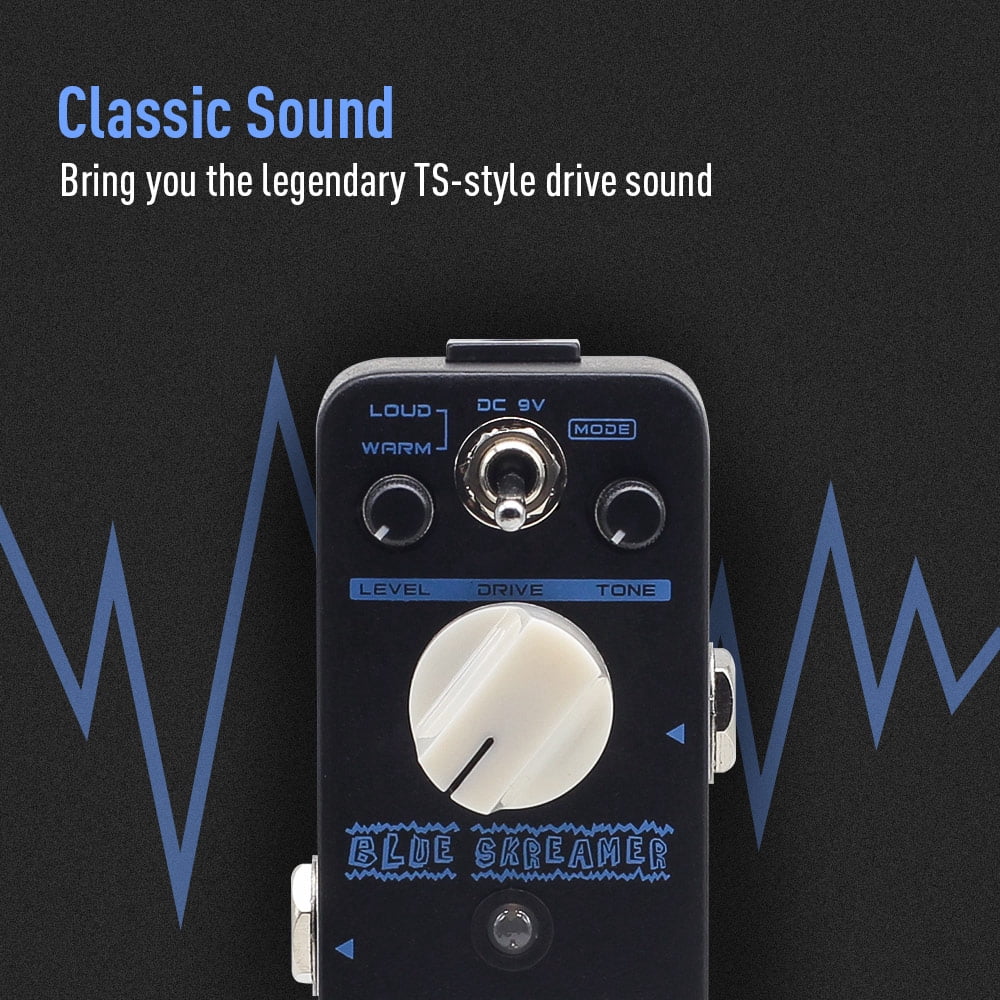 SONICAKE Overdrive Guitar Effects Pedal Vintage Dumble Blues Analog Blue Skreamer+General 9V DC 1000mA Power Adapter