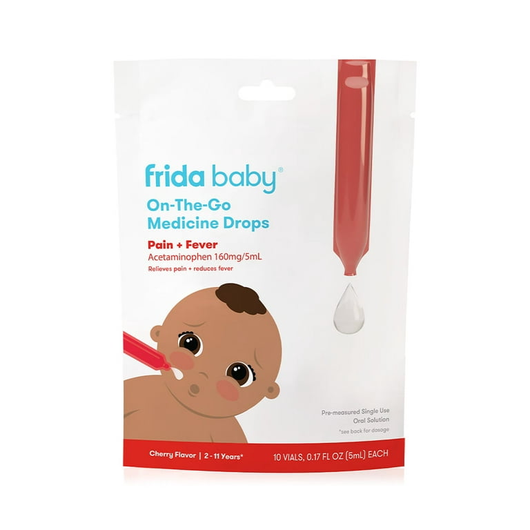 Frida Baby On the Go Travel Medicine Drops with Infant Acetaminophen for  Children's Pain and Fever Relief Ages 2-11 