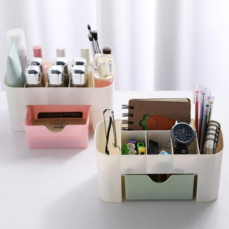Makeup Organizer Plastic Cosmetic Organizer Box Fully Open Makeup Display  Boxes, Skincare Organizers Makeup Caddy Holder for Bathroom, Dresser,  Countertop Bedroom -PINK 