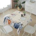 thumbnail image 6 of Autumn Pumpkin Table Cloth Waterproof Tablecloths, Thanksgiving Blue Eucalyptus Leaf Beige Tablecloth Dining Table Cover for Kitchen Party Tabletop Outdoor, Square Tablecloth 60x60 Inch, 6 of 9