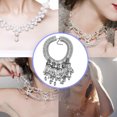 thumbnail image 4 of Qarigey Collar clavícula borla grande calavera esqueleto Collar cadenas cortas joyería calavera cadenas accesorio de moda Ropa, zapatos y accesorios Miscelánea Negro Qarigey AP014931-02, 4 of 6