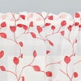thumbnail image 5 of Embroidery Leaf Pattern Burgundy Sheer Kitchen Curtain Panel 2.7*1.6 White, 5 of 5