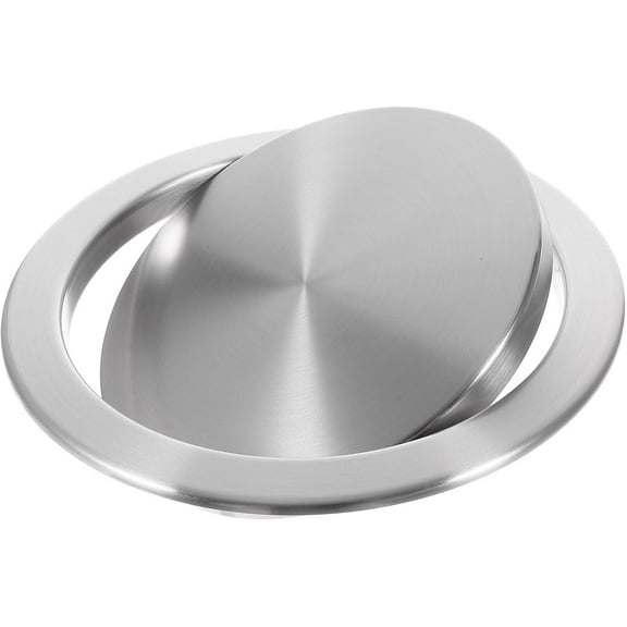 ABCISI Garbage Can Lids Only, Built-in Countertop Trash Bin Lid, Stainless Steel Round Trash Can Lid for Countertop, Grommet Recessed Trash Chute Cover for Kitchen Bathroom Office