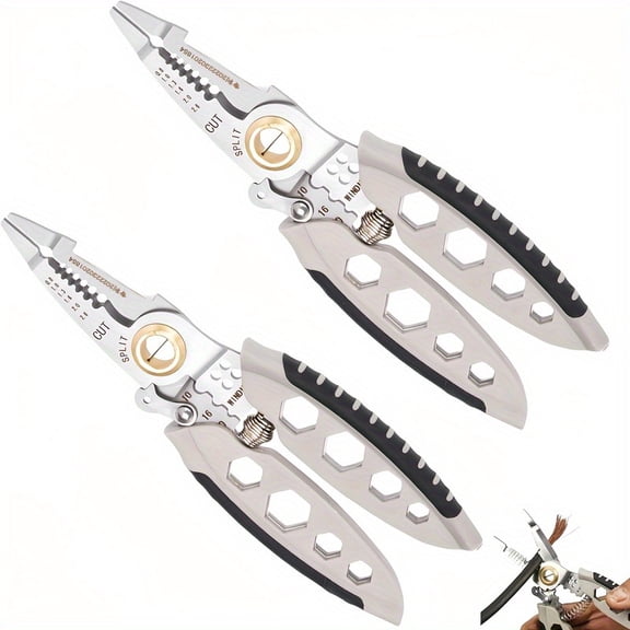 Multifunctional wire stripping pliers (white center 7 inches) special wire stripping artifact for electricians