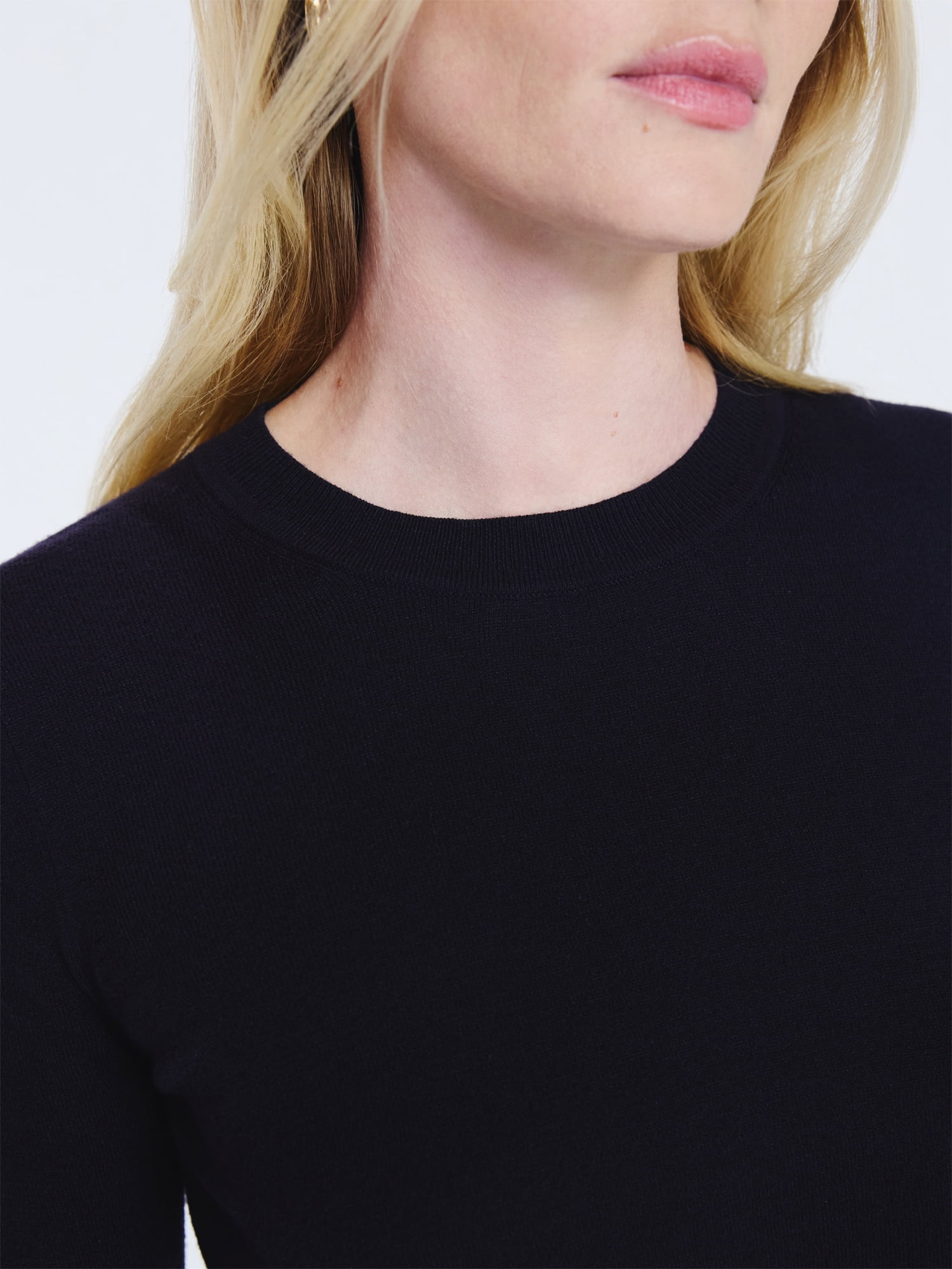 Free Assembly Women's and Women's Plus Cozy Yarn Crewneck Sweater with Long Sleeves, Lightweight, Sizes XS-4X