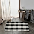 thumbnail image 2 of Buffalo Plaid Check Rug Door Mat Bath Runner Black White Check 23.5 X 25.4, 2 of 5