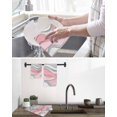 thumbnail image 5 of Pink Gray Ombre Hand Towels Set, Waffle Weave Kitchen Towels 4 Pieces, Modern Abstract Moire Art Geometric Microfiber Hair Face Bath Tea Towel Absorbent Quick Drying Cleaning Dish Cloths, 15.7"x23.6", 5 of 7
