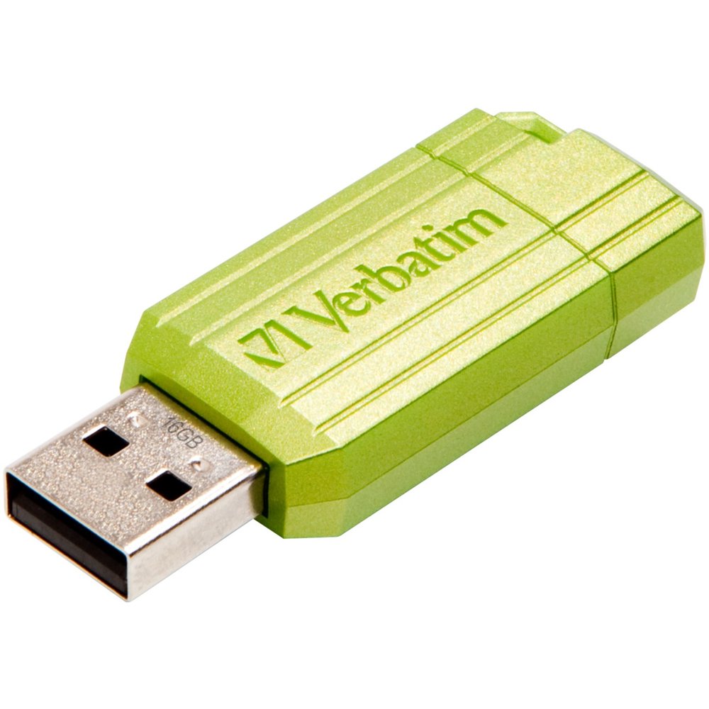 Verbatim VERC49070 16GB PinStripe USB Flash Drive Eucalyptus Green