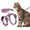 Pink Leopard, variant on PetThem Cat Harness and Leash, Small Large Cats Harness Escape Proof, Adjustable Soft Lightweight Step-in Kitten Harness and Leash Set for Walking Travel, Tropical Green