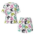 thumbnail image 5 of Wukai Funny Chicken Women's Pajama Set,Short-Sleeve Top and Shorts with Elastic Waistband and Pockets for Loungewear, Yoga, and Casual Wear-3X-Large, 5 of 8