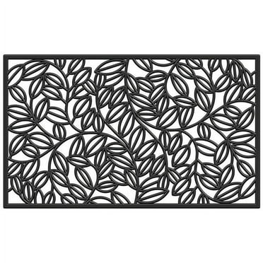 Calloway Mills  18 x 30 in. Lilac Vine Rubber Rectangular Doormat, Black