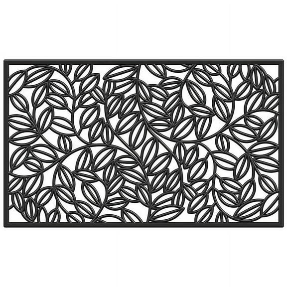 Calloway Mills  24 x 36 in. Lilac Vine Rubber Rectangular Doormat, Black