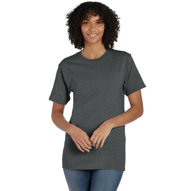 Hanes Essentials Men's Cotton TShirt, 6Pack Charcoal Heather L