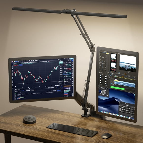 Lámpara de escritorio SKYLEO LED 24W 2400LM ultra brillante con abrazadera negra
