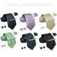 thumbnail image 2 of Ties for Men Formal Necktie Set Pocket Square Cufflinks Tie Clip Set Gift Box Wedding Party, 2 of 6