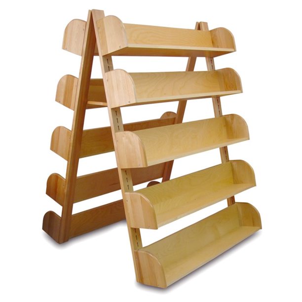 AFrame Book Rack w 10 Adjustable Shelves w Hardwood Veneers Walmart