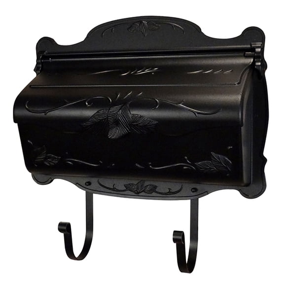 Floral Powder Coat Wall Mount Mailbox, Embossed Leaf Design