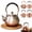 1.1L-B, variant on Handmade Copper Kettle, Copper Stovetop Tea Kettle, Handmade Solid Copper Teapot with Stay-Cool Grip, Fast Boiling Gas Stove for Tea Ceremony Home Kitchen Use