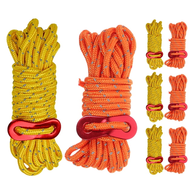 Mobutofu 8 Pcs Cordes de Tente Portables Réglables Cordes de Canopée Réfléchissantes pour Randonnée et Voyage