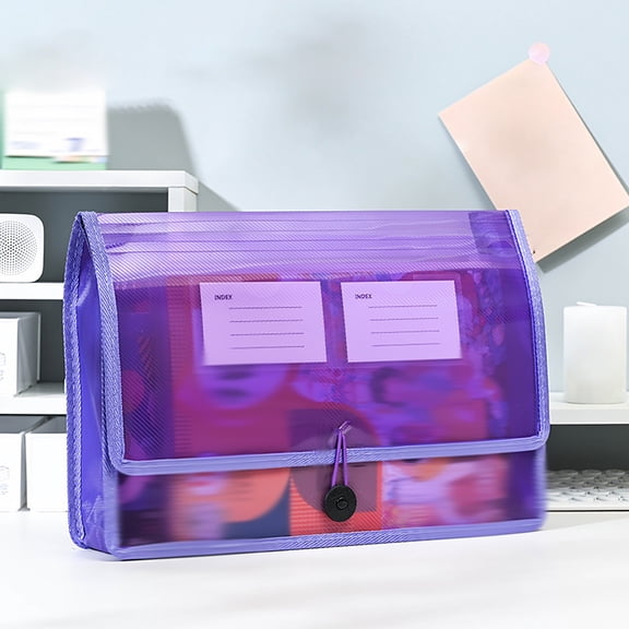A4 Plastic File Wallet Envelope Expanding File Folder Document or ganizer with Snap Closure & Label Pocket Clear Colored Waterproof Accordion File Pouch for Office Home — LAILLSH 2026 New Arrivals