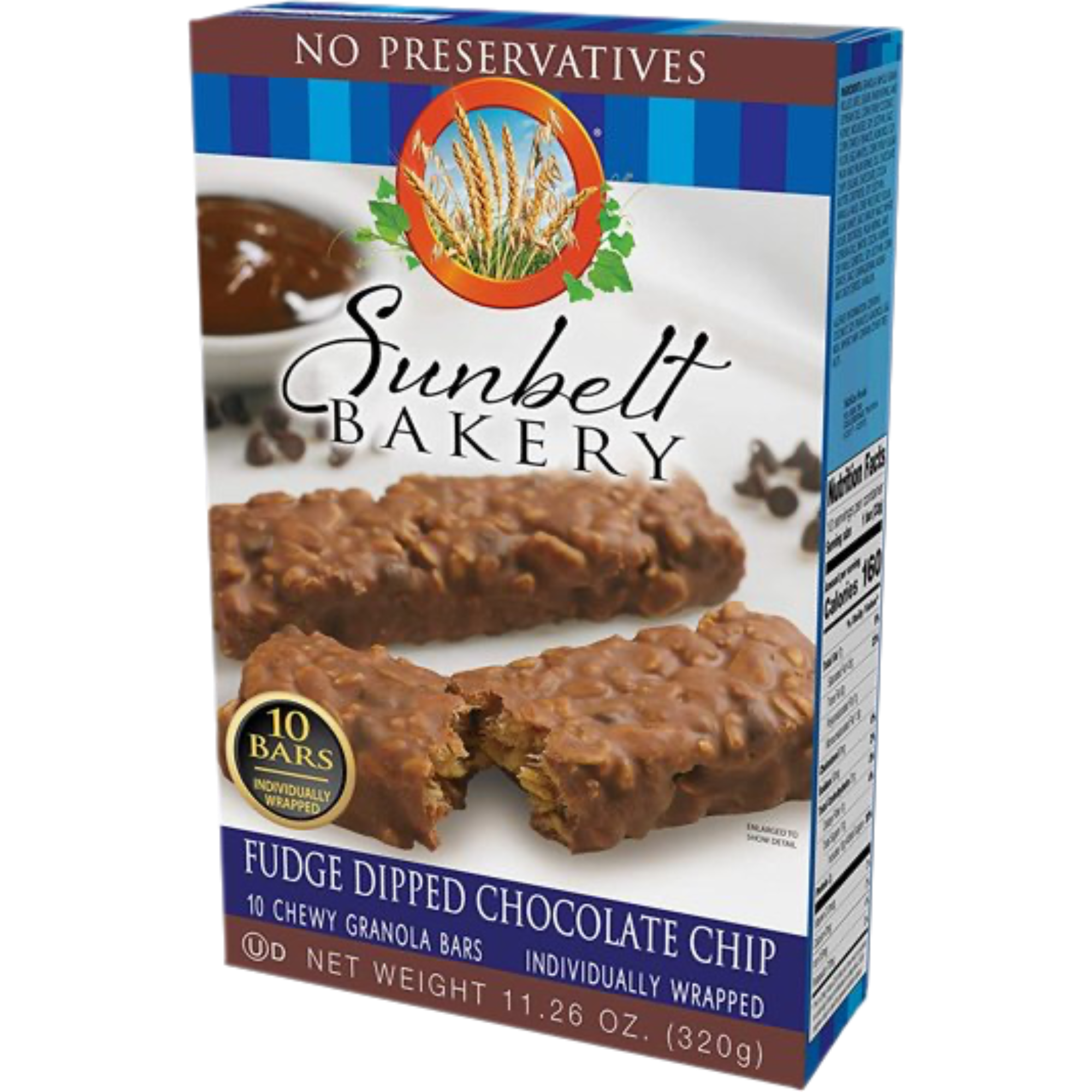 Sunbelt Bakery Fudge Dipped Chocolate Chip Chewy Granola Bars, 5 Boxes