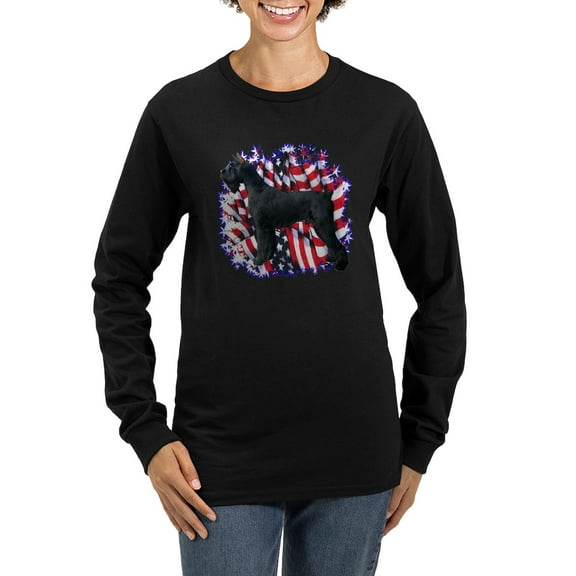 CafePress - Giant Schnauzer Patriot Women's Long Sleeve Dark T - Women's Long Sleeve Graphic Tee Casual Fit