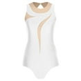 thumbnail image 4 of SiiRoh Women's Gymnastics Leotard One Piece Sleeveless Rhinestones Bodysuit for Ballet Dance Skating White M, 4 of 6