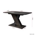 thumbnail image 4 of GZXS 55.12"-70.87"L Farmhouse Style Expandable Dining Table, Rectangle Dining Room Table with Self-Storing Leaf, X-Shaped Wooden Base, Seats 4-8, for Kitchen or Dining Room (Dark Marble), 4 of 10