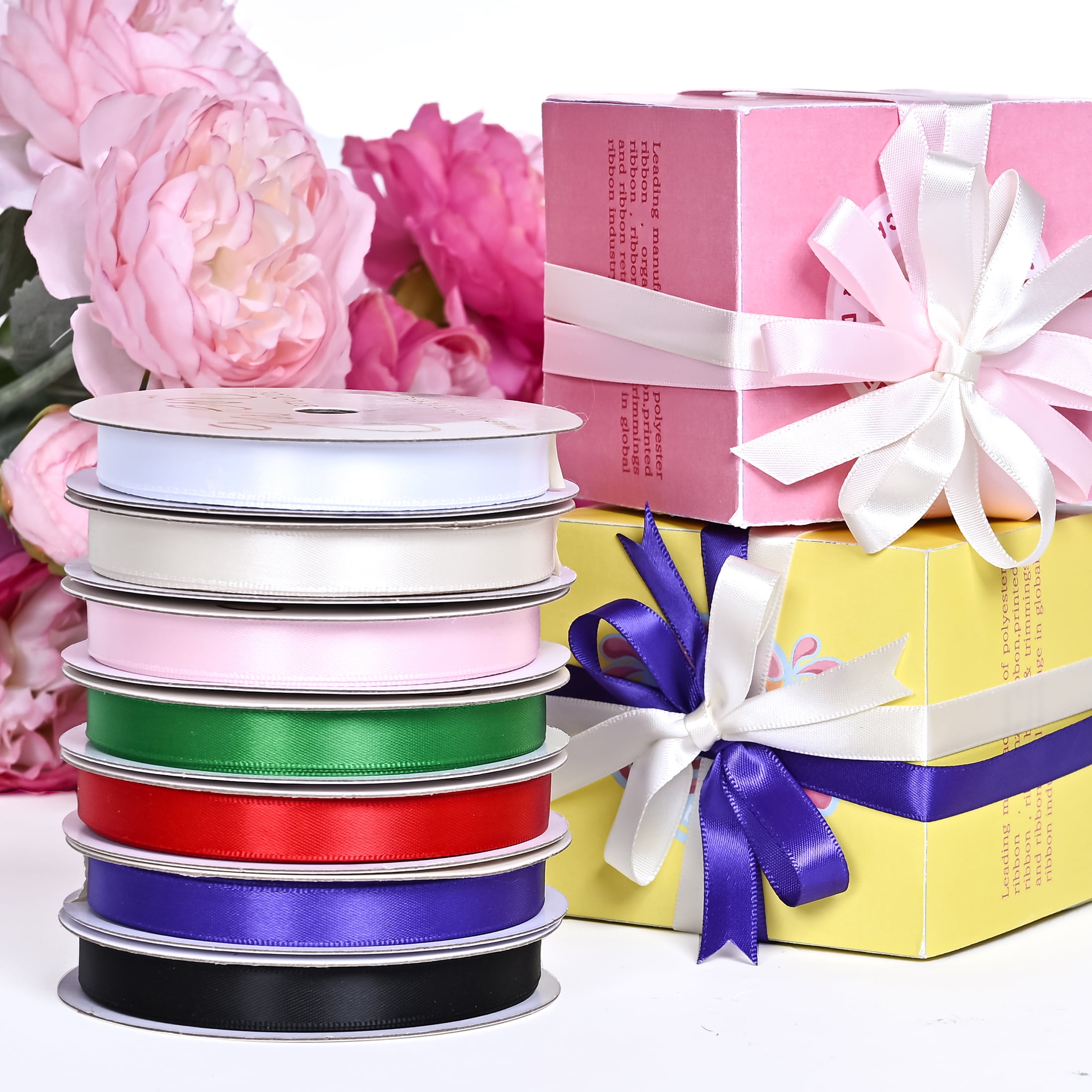 Gwen Studios 3/8" Red Satin Ribbon, 7 Yards