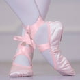 thumbnail image 3 of OGLCCG Toddler Girls Satin Pointe Ballet Shoes Dance Slippers Practice Shoes Soft Performance Gymnastics Yoga Flats Shoes with Laces 2-14 Years, 3 of 4