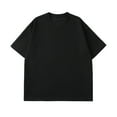 thumbnail image 2 of Pxiakgy t shirts for men Mens Summer Solid Color Fabric Simple Casual T Shirt with Round Neck And Short Sleeves mens t shirts mens tops Black + XXL, 2 of 4