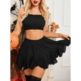 thumbnail image 2 of Avidlove Flowy Mini Skirt for Women Black Ruffle Skater Skirts Casual High Waist Flared Short Lingerie Skirt, 2 of 5