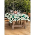 thumbnail image 4 of Rectangle Outdoor Tablecloth With Umbrella Hole And Zipper– St. Patrick's Day Waterproof Patio Table Cover for Party, Picnic, Backyard, 52"x70" , Four Leaf Clovers Pattern Yellow Green, 4 of 8
