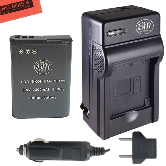 BM Premium EN-EL23 Battery and Charger for Nikon Coolpix B700, P900, P600, P610, S810c Digital Camera
