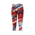 thumbnail image 5 of QATAINLAV 4th of July Leggings Capri for Women Trendy American Flag Patriotic Yoga Pants Knee Length Tight Capris Vacation Clothes Blue M, 5 of 6