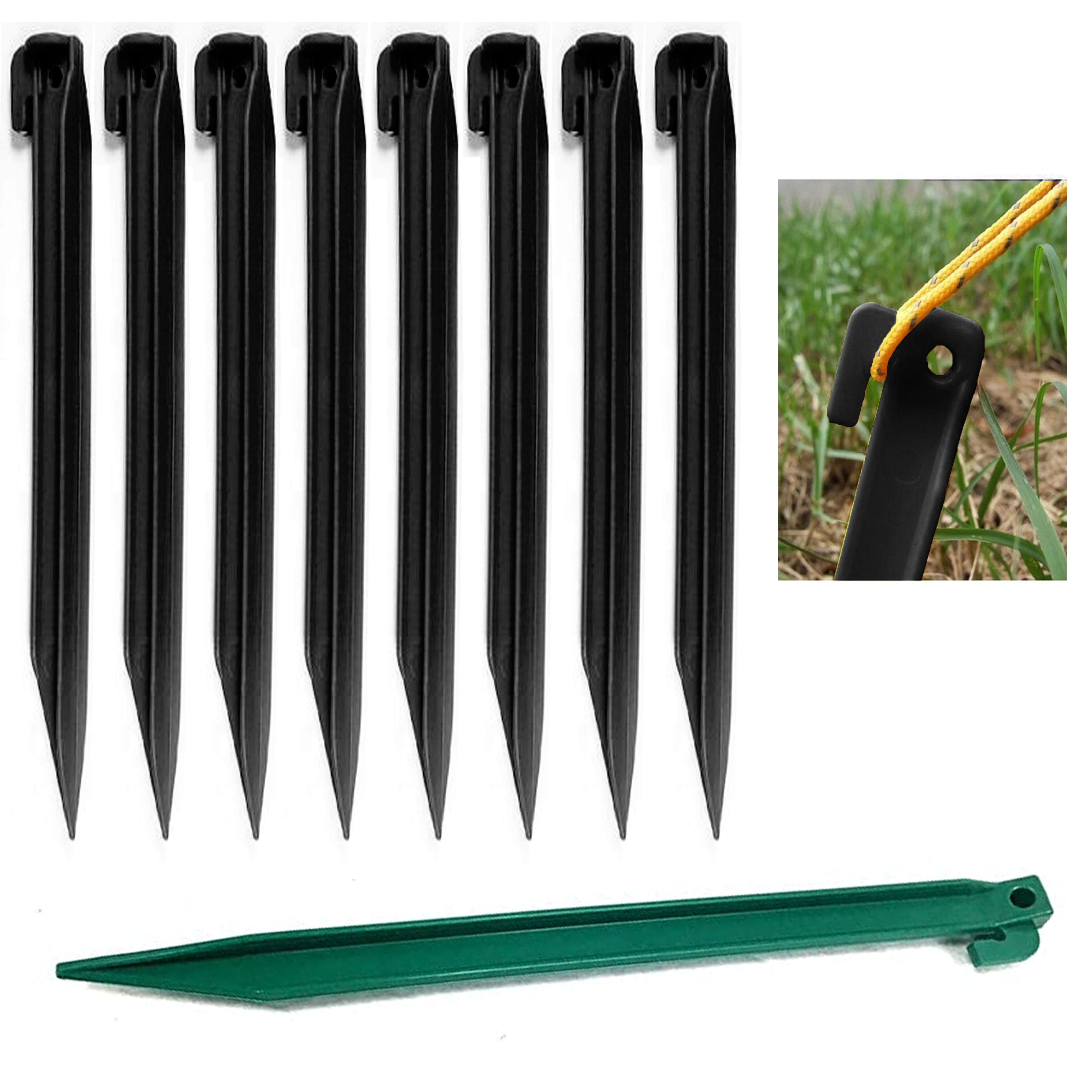 10-30Pcs Plastic Heavy Duty Strong Tent Stakes Canopy Ground Garden Camping Pegs 