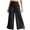 Black, variant on Summer Savings Clearance 2025! Loopsun Womens Pants, Wide Leg Pants for Women, Women Solid Elastic Waist Sports and Leisure Drawstring Pocket Slit Legs Long Pants Black L